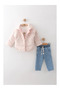 Baby Girl Seasonal 3-Piece Combination - Reversible Quilted Coat and Jeans Set - 5