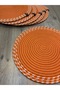 Herakles 6 Pieces Wicker Plate Mat / American Service Lux Presentation Plate Mat with Stripes - 4