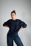 Women's Crew Neck Basic Ribbed Oversize Sweatshirt Cty-Abr-6959 - 2