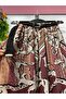 Patterned Chiffon Skirt with Flounce, Lined, Belt Included, Gift Included. - 2