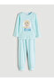 Rmz Gi̇yi̇m Farkiyla Zero Roba Collar Elsa Printed Girls' Pajama Set