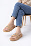 Women's Evil Eye Bead Detailed Shining Summer Slippers Gift Slippers Stc1233 - 3