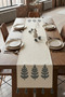 100% Cotton Buldan Handwoven Tassel Runner - Decorative Tablecloth with Natural Woven Pine Tree Pattern