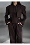 Brown Padded Shoulders Lined Design Jacket and Pants Bottom-Top Premium Set - 4