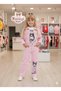 Girl's Holiday Denim Set with Kuromi Character - New Season Pink Denim Jacket and Jeans Set - 2