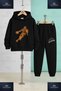 Children's Unisex Basketball Player Flame 3-Piece Hooded Tracksuit Set - 2