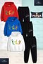 Children's Unisex Basketball Player 3-Piece Colorful 3-Piece Hooded Tracksuit Set