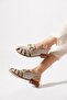 Gensete Window Buckle Genuine Leather Women's Sandals Silver Gray - 2
