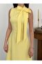 Women's Bow Detailed Zero Sleeve Long Dress - 3