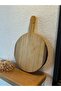 Natural Wooden Round Cutting and Presentation Board – 33 cm Length, 22 cm Diameter - 4