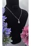 Zircon Stone Guardian Angel Crescent Model Silver Color Steel Non-Tarnish Necklace - 3