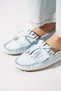 Rusten tassel buckle genuine leather women's ballerina bebe blue skin - 3