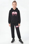6-Piece Girls' Tracksuit Set with 3 Kangaroo Pockets and Hood and Print Detail - 2