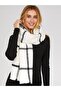 Black Striped White Scarf Luna
