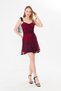 Corset Detailed Strappy Mini Evening Dress