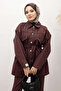 Belted Denim Suit Tsd250231 Claret Red - 2