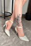 Women's Irina White Stone Embellished Evening Dress Shoes - 5