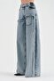 Women's Front Pocket Detailed Design Palazzo Jeans - 3