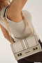 Sand Beige - Sand Beige Plaid Line Square Women's Crossbody Bag Sp1139 - 3