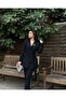 Black Brooch Detail Jacket and Pants Set - 2