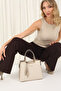 Sand Beige - Sand Plaid Line Square Women's Handbag Sp969