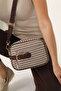 Coffee Yellow - Brown Plaid Line Square Women's Crossbody Bag Sp1256 - 3