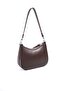 Coffee - Coffee Plain Women's Shoulder Bag Sp1259 - 4