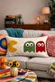 Punch Embroidered Throw Pillow Cover - 50X30 cm - Pacman - Pnk001