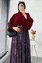 Asymmetrical Cut Lined Tulle Midi Skirt - Black Burgundy - 5