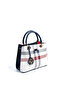 White - Navy Blue Plaid Women's Handbag Sp1272 - 2