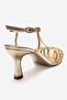 Gerald Gold Mesh Strap Women's Heeled Shoes - 5