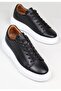 Dr Men's Black Genuine Leather Comfortable Daily Sneaker Shoes