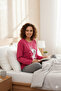 Pink-Gray Long Sleeve Women's Pajama Set - 2