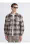 Ozmarka New Season Regular Fit Plaid Wool Blend Cashmere Men's Shirt Jacket