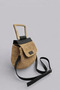 Raffia Extra Light and Soft Rope Genuine Leather and Real Wood Handle Straw Women's Hand and Crossbody Bag - 3