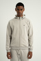 Supply Ms One Men's Full Length Zippered Lightweight Wool Hooded Sweatshirt Stone - 3