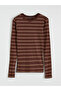 Artı-Store Women's Body with Crew Neck and Long Sleeves, Striped Pattern. High Pam - 5