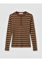 Esvab • Modern & Distinctive Zero Roba Collar Striped Women's Bodysuit - 7
