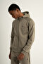 Supply Ms One Men's Full-Length Zippered Lightweight Wool Hooded Sweatshirt Khaki