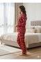 Suede Velvet Long Sleeve Plaid Front Buttoned Shawl Collar Plaid Pattern Shirt Pajama Set 52045 - 3