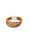 Tan Genuine Leather Multi-Fine Weave Men's Bracelet – with Magnetic Clasp-152 - 2