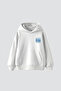 816 Urban Spirit Printed Oversize Unisex White Hoodie - 2