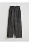 Xside Anthracite Striped Wide Leg Women's Trousers S6L961Z8 - 5