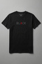 Cotton Minimal Black Text Black Basic Crew Neck Short Sleeve T-Shirt for Men - Women