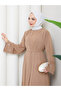 Women's Embroidered Detailled Double Birthday Dress with Sleeves, Two Pieces - 2