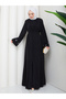 Women's Embroidered Detailled Double Birthday Dress with Sleeves, Two Pieces - 3