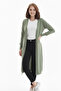 Women's Green Long Knitwear Cardigan - 4