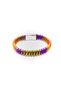 Multi-Colored Genuine Leather Men's Bracelet – Rope-Wrapped, Metal Detailed, Magnetic Clasp - 2