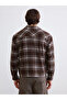 Brown Comfortable Fit Plaid Men's Lumberjack Shirt Jacket - 5