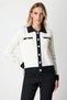 Women's Shirt Collar Pocket Ecru Cardigan 65924 - 4